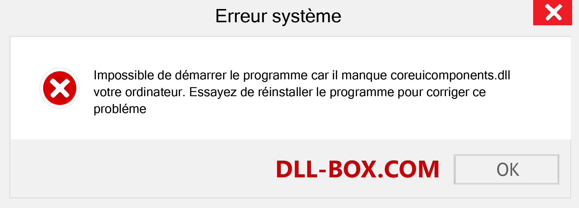 Le fichier coreuicomponents.dll est manquant ?. Télécharger pour Windows 7, 8, 10 - Correction de l'erreur manquante coreuicomponents dll sur Windows, photos, images